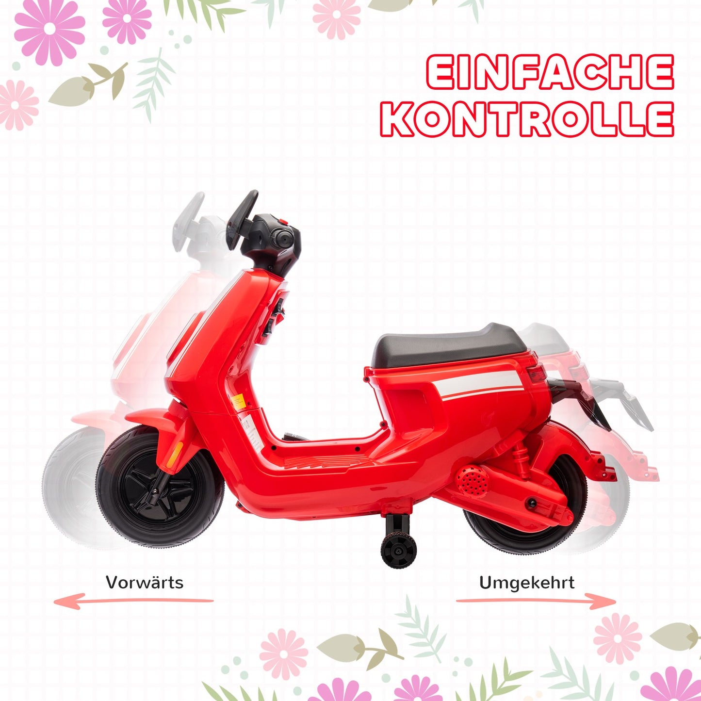 Electric motorcycle for children, 6V, music & light, red