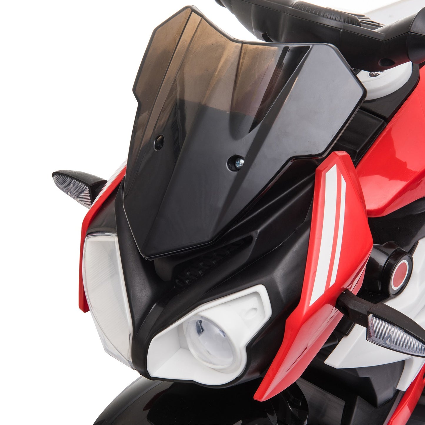 Children's 6V electric motorcycle, music & light, black/red