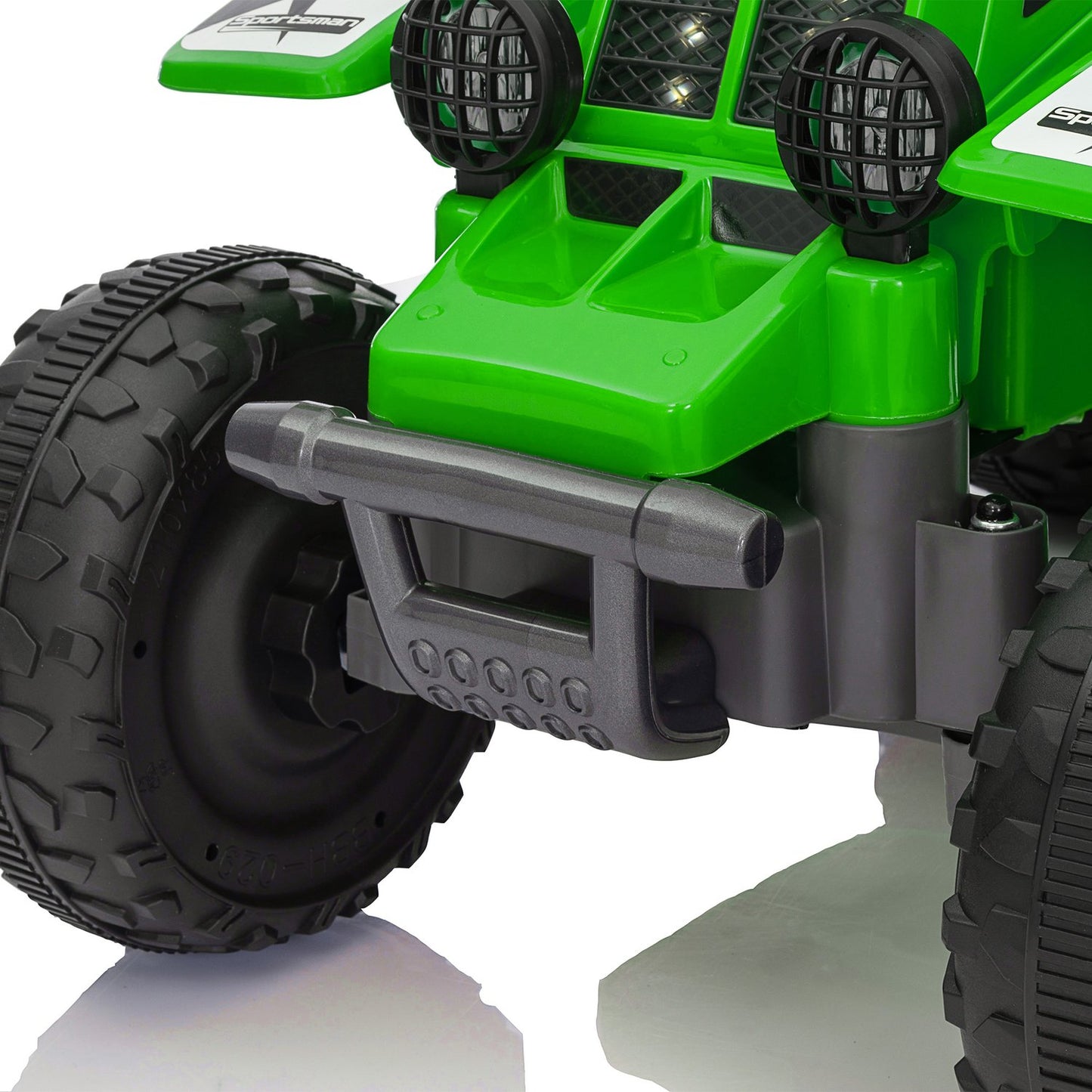 Electric quad bike for children, forward and backward, LED, green