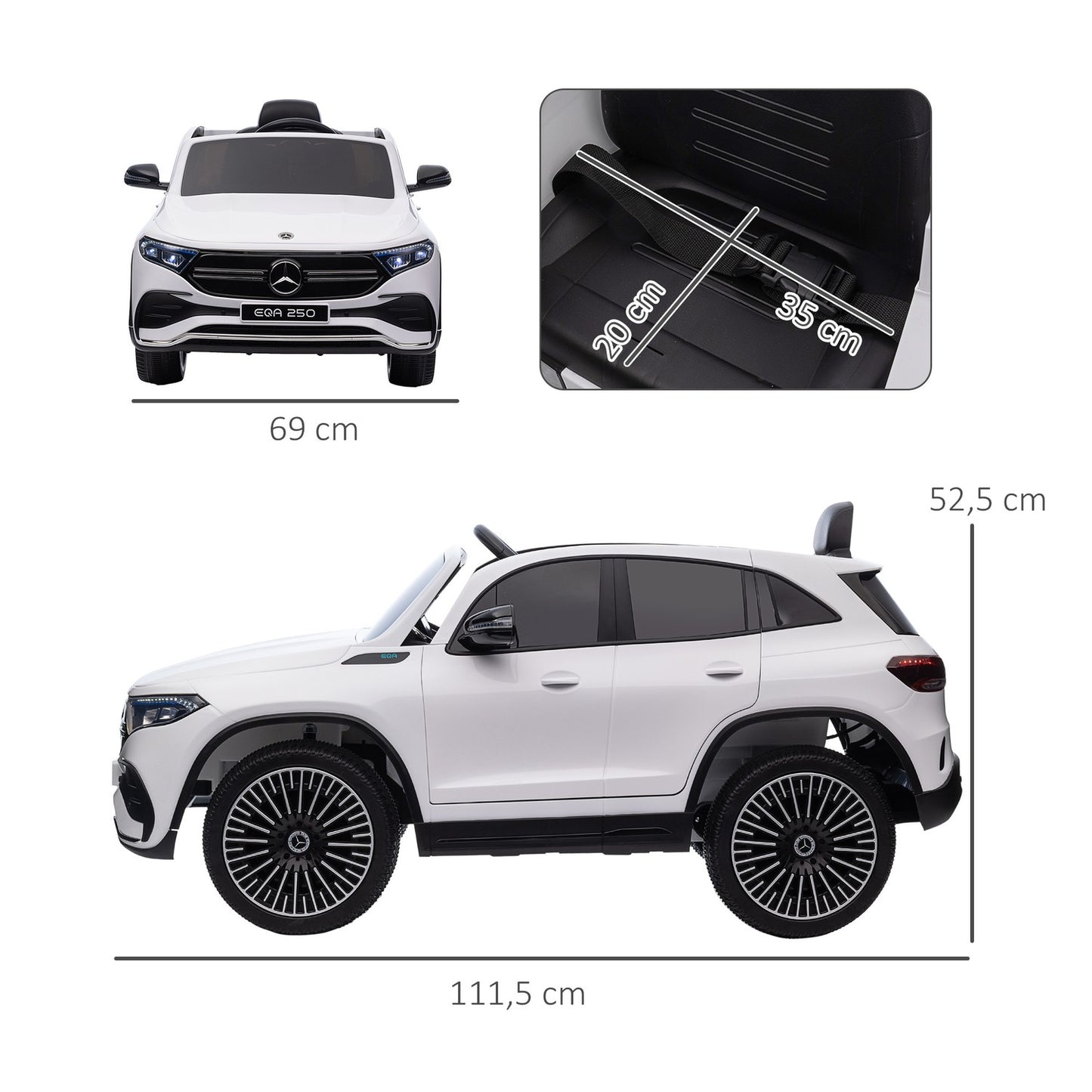 Electric car for children with remote control, MP3 and headlights, 3-8 years