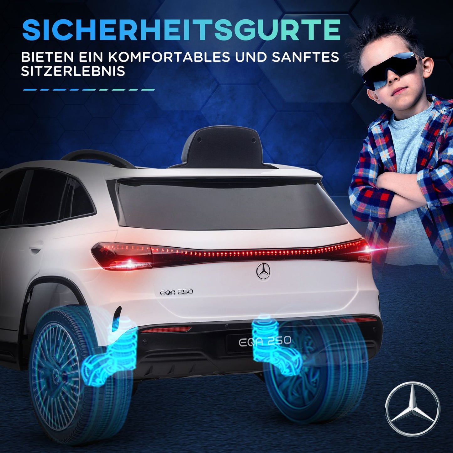 Electric car for children with remote control, MP3 and headlights, 3-8 years
