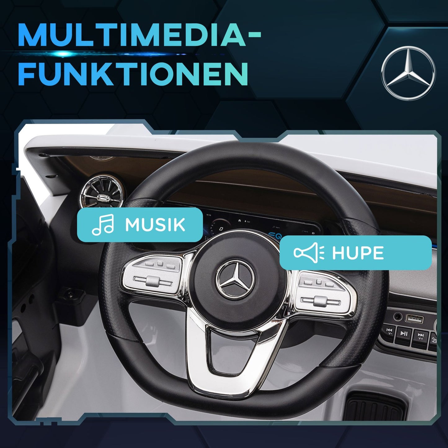 Electric car for children with remote control, MP3 and headlights, 3-8 years
