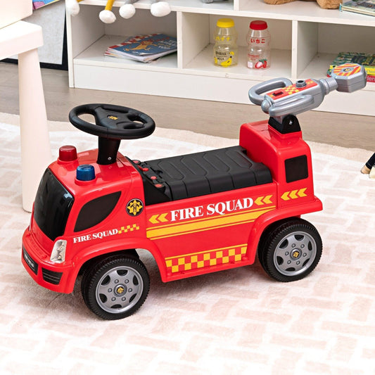 Children's fire engine with bubble gun for children aged 18-36 months red