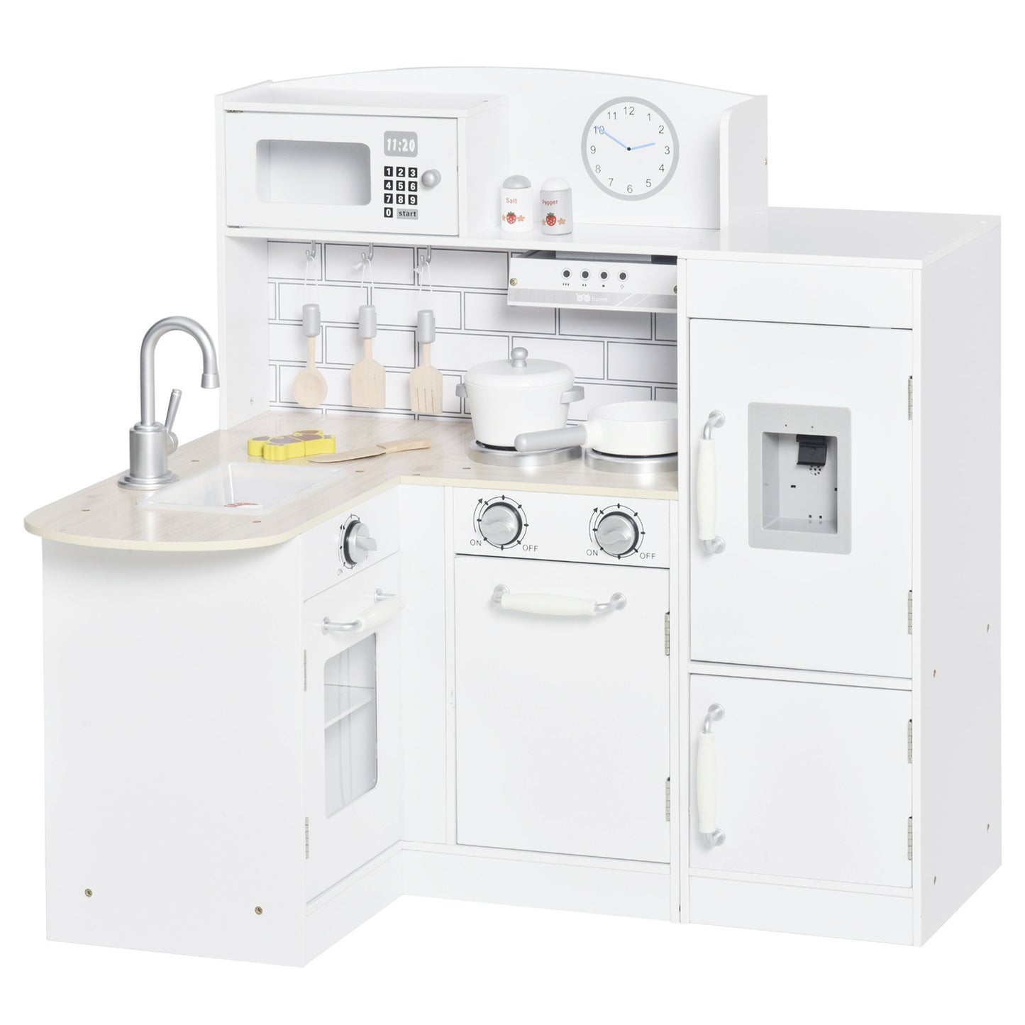 Children's kitchen playset with water dispenser and accessories