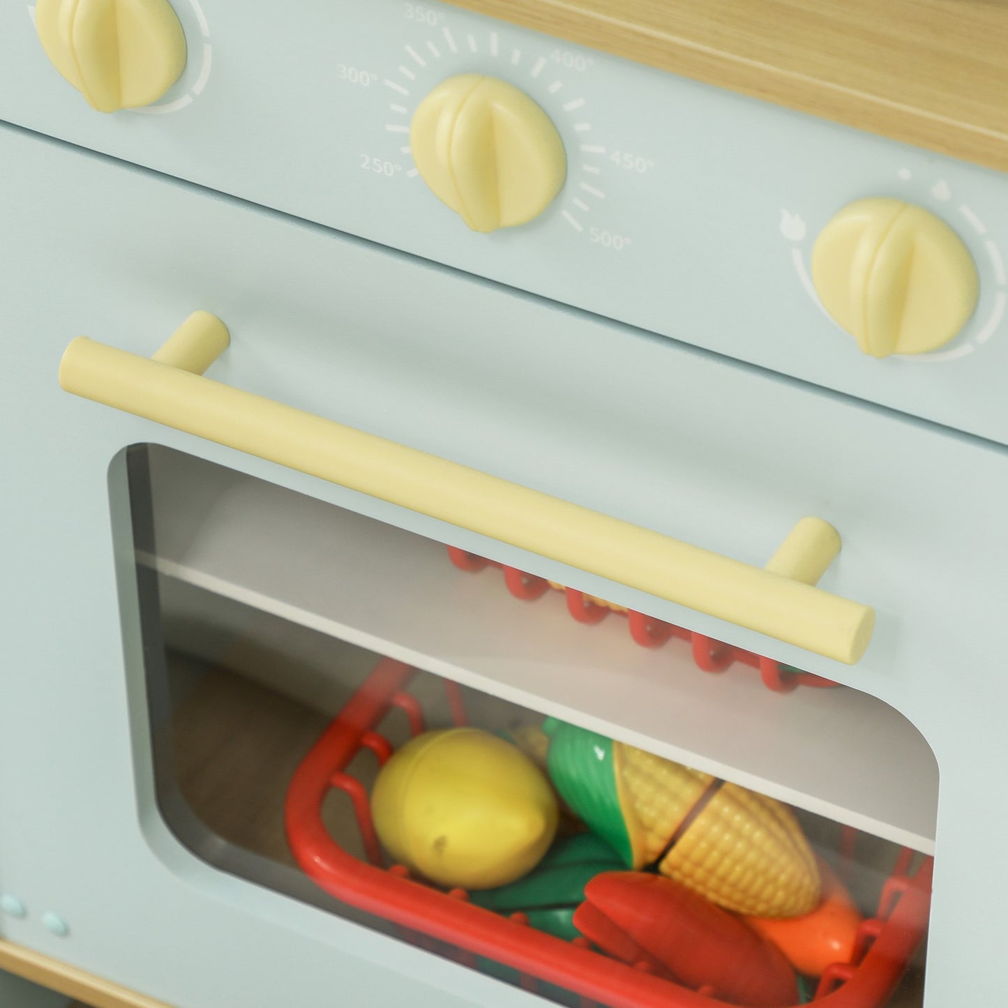 Children's kitchen play set with accessories, blue