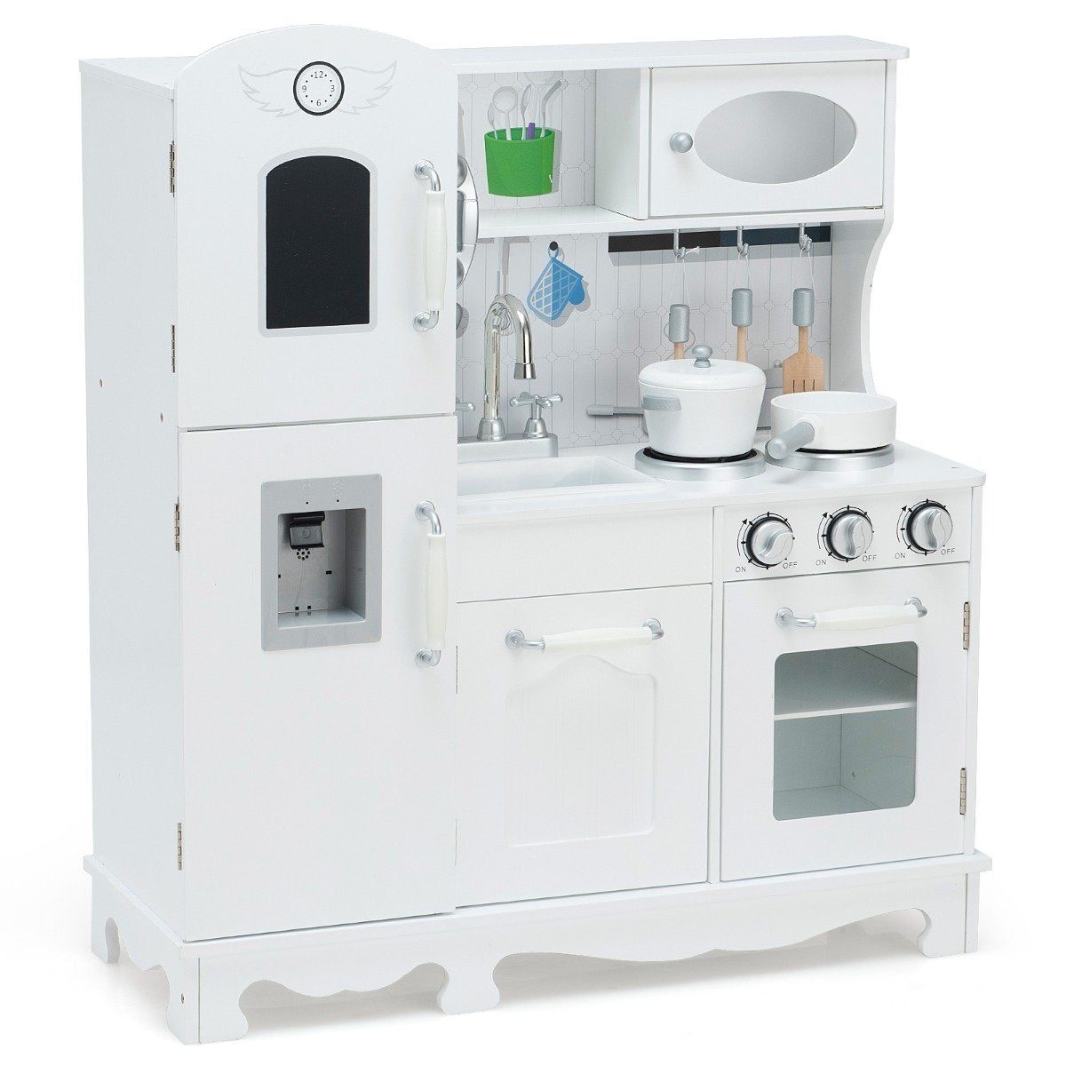 Children's kitchen with realistic light & sound & accessories 79 x 30 x 88.5 cm white
