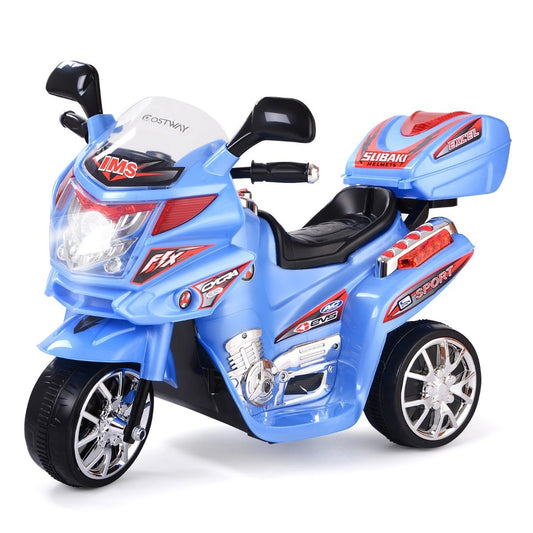 Children's motorcycle 6 V electric motorcycle with music and headlights for children blue