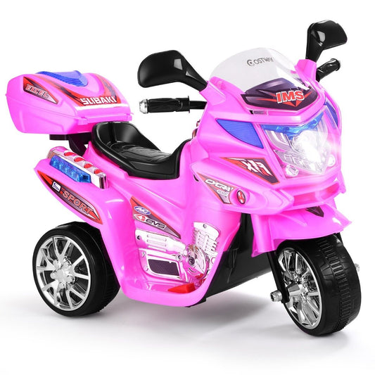 Children's motorcycle 6 V electric motorcycle with music and headlights for children pink