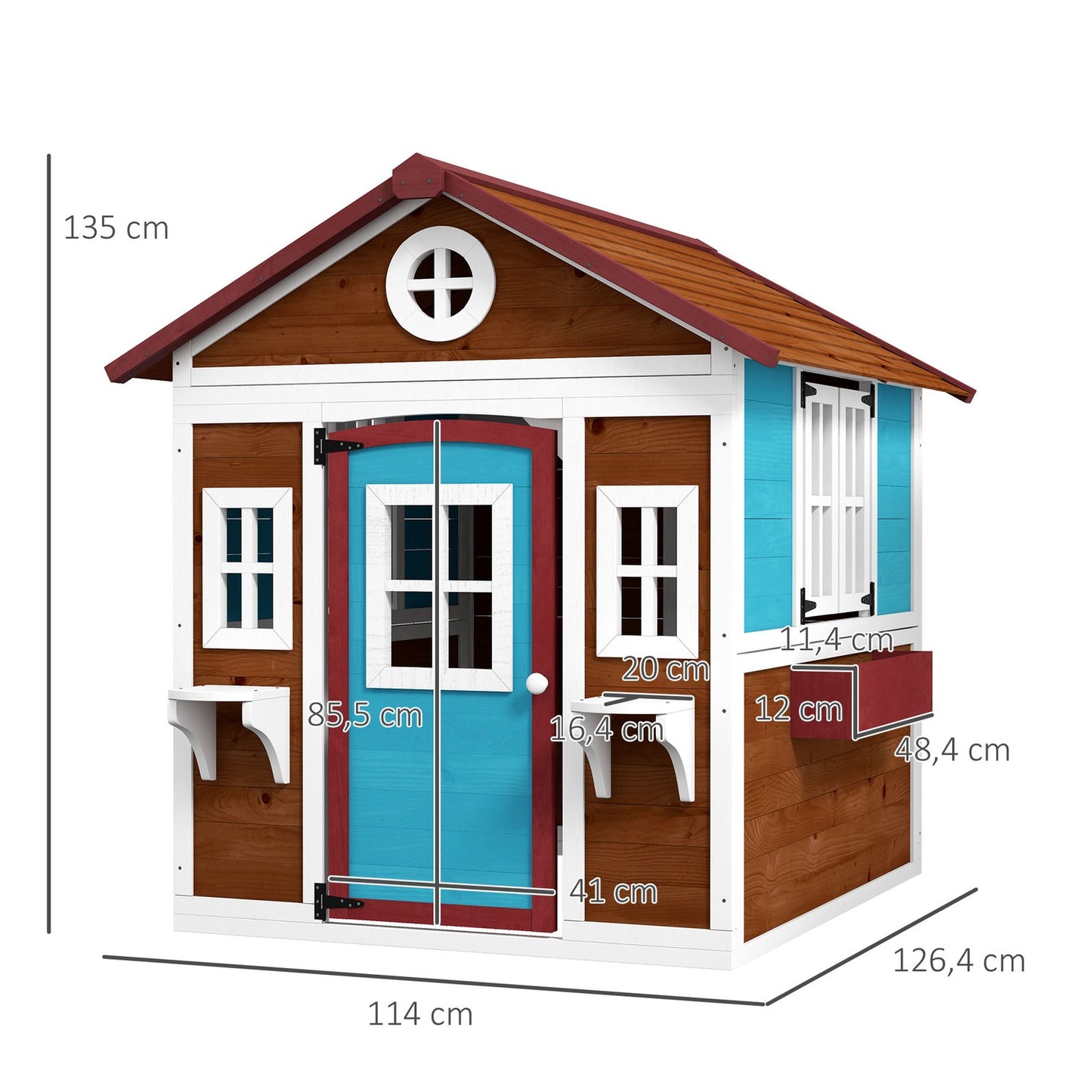 Wooden playhouse – Outdoor fun with window and plant box