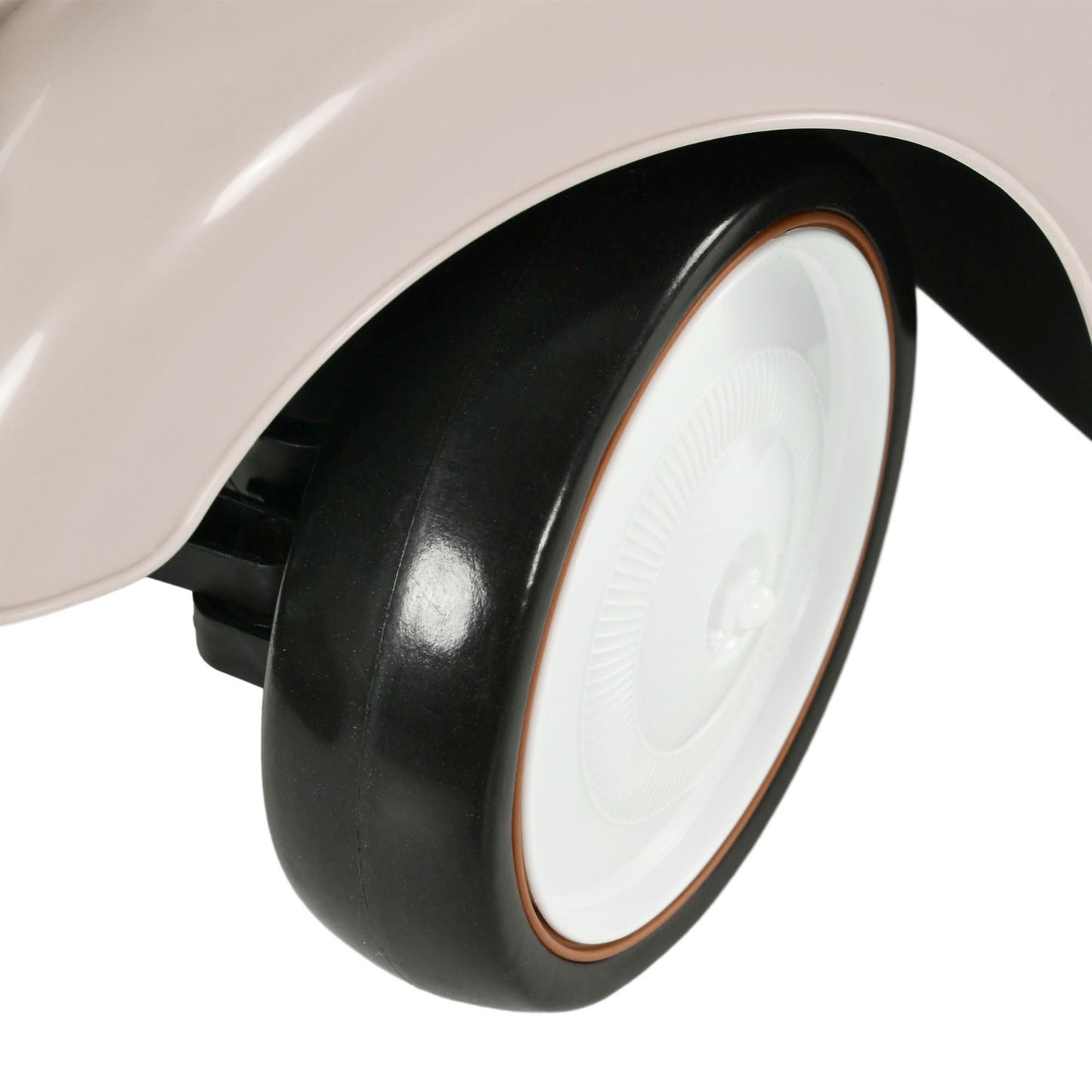 Ride-on car for children with storage, anti-tip, cream