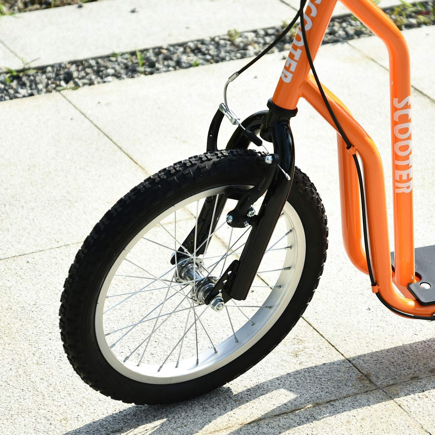 City scooter for children, pneumatic tires, orange, 16/12 inch