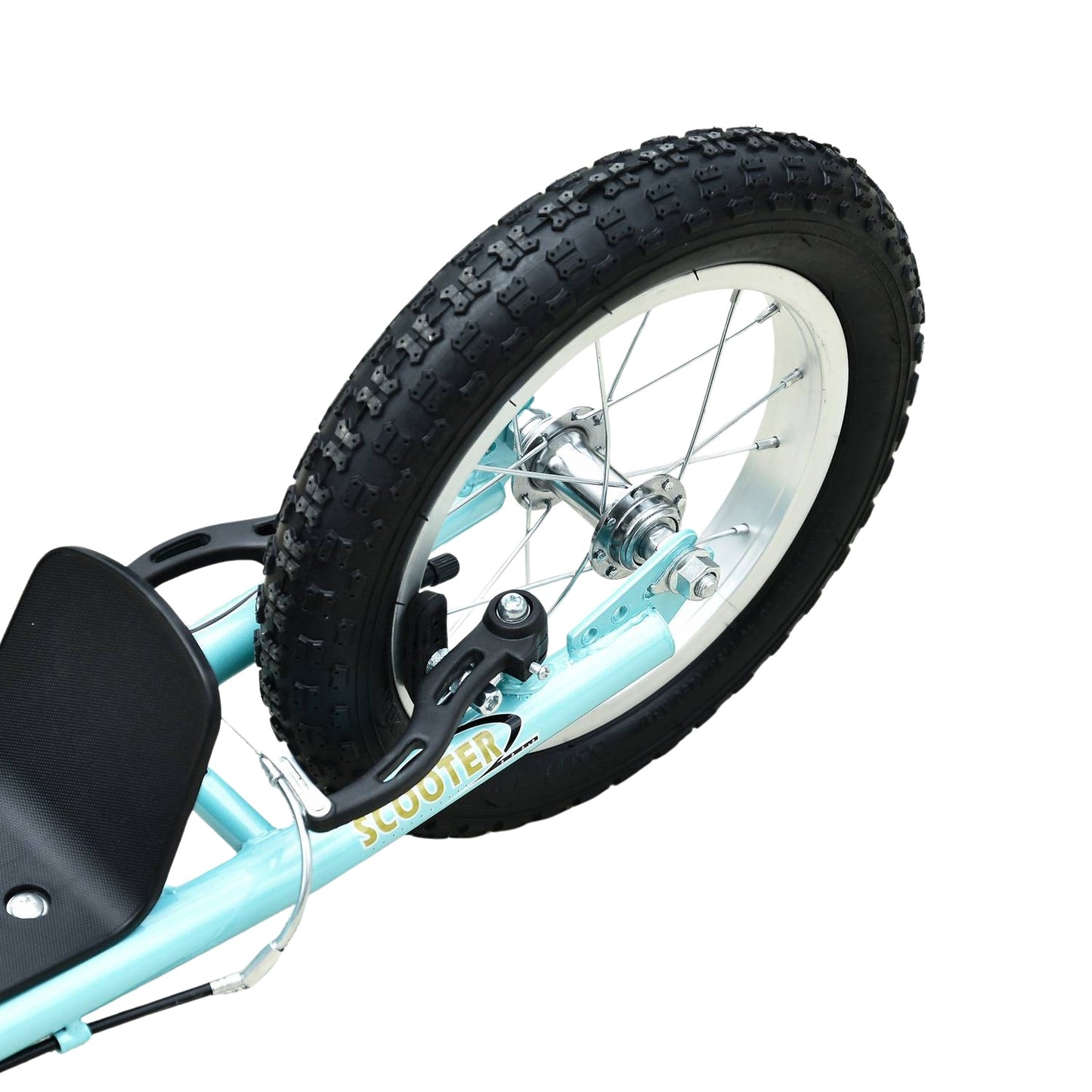 Children's scooter from 5 years, kick scooter, city scooter for children, aluminum, 120 x 58 x 85-95 cm, light blue