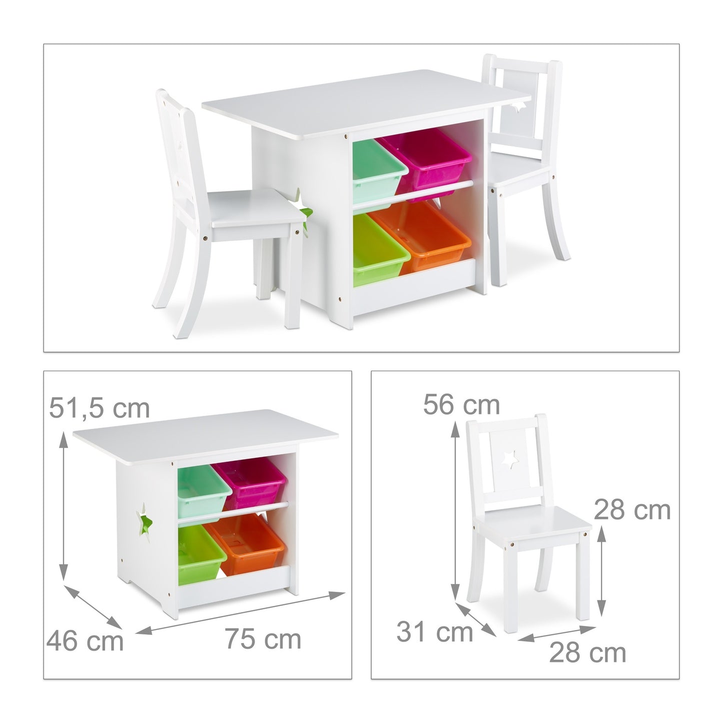 Children's seating furniture ALBUS with storage