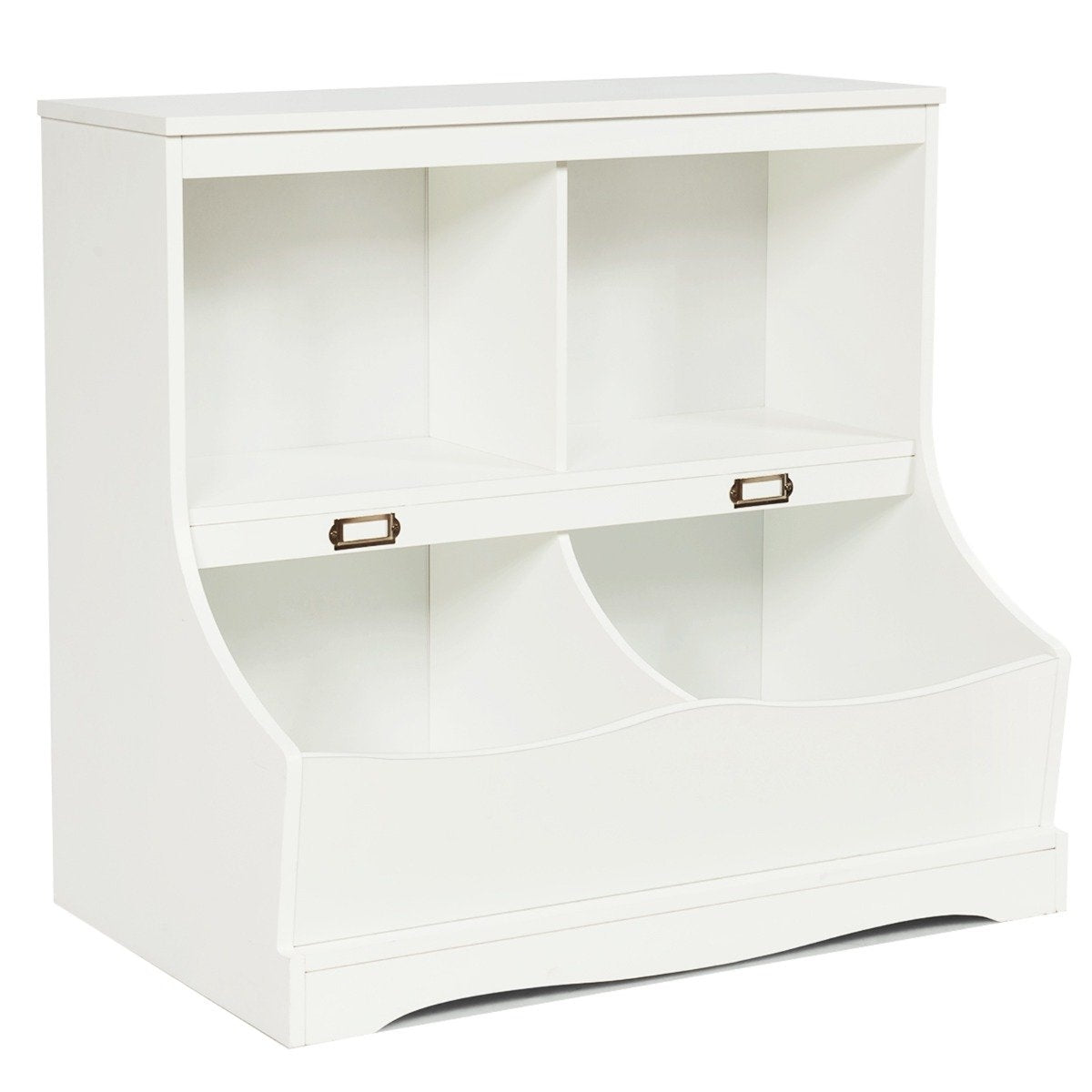 Children's shelf with 4 compartments, toy shelf, bookcase for children, 67 x 40 x 62 cm, white
