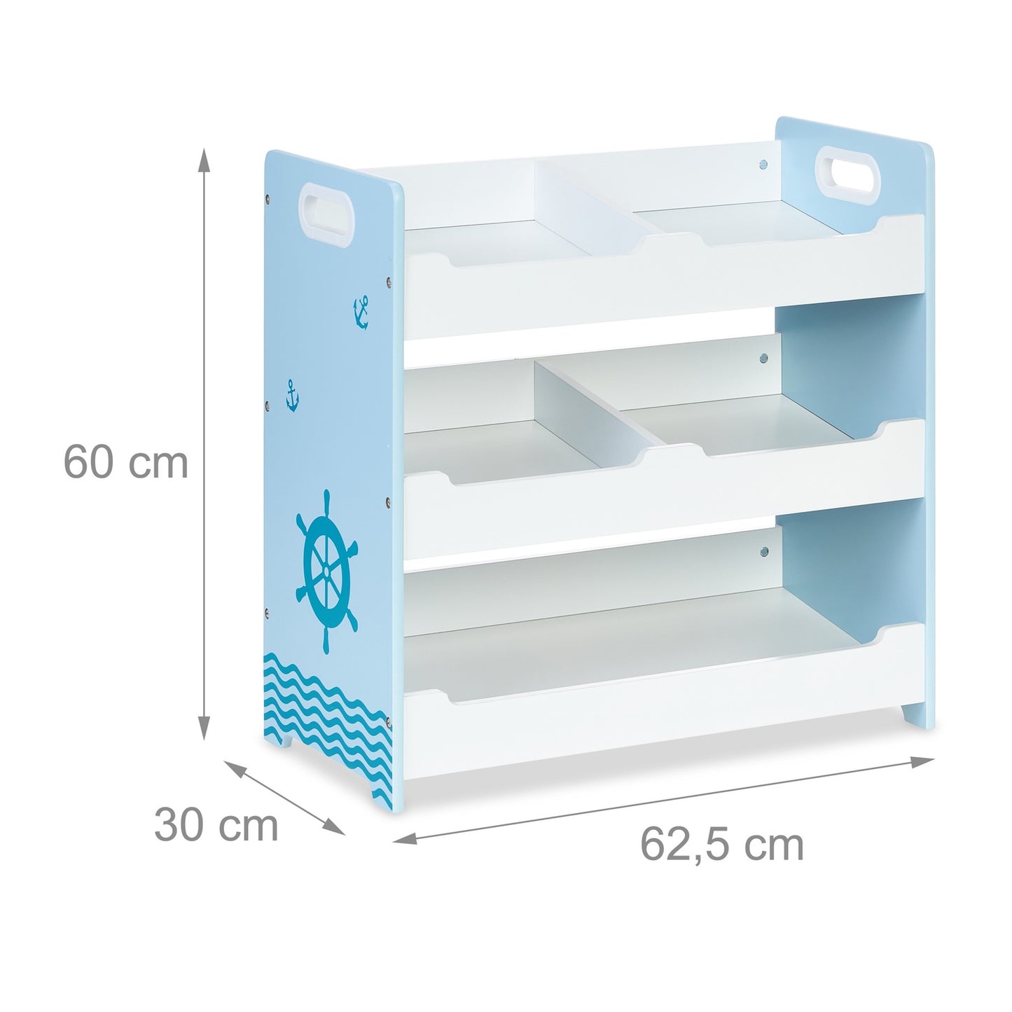 Children's shelf with 5 compartments