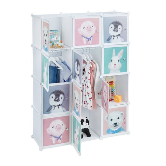 Children's shelf with clothes rails