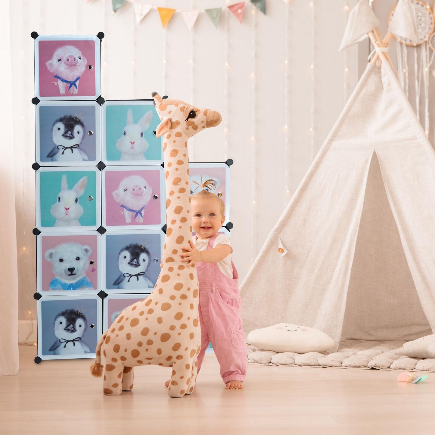 Children's shelf with clothes rails