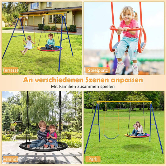 Children's swing double swing with swing frame can hold up to 300 kg (2 swings with frame)