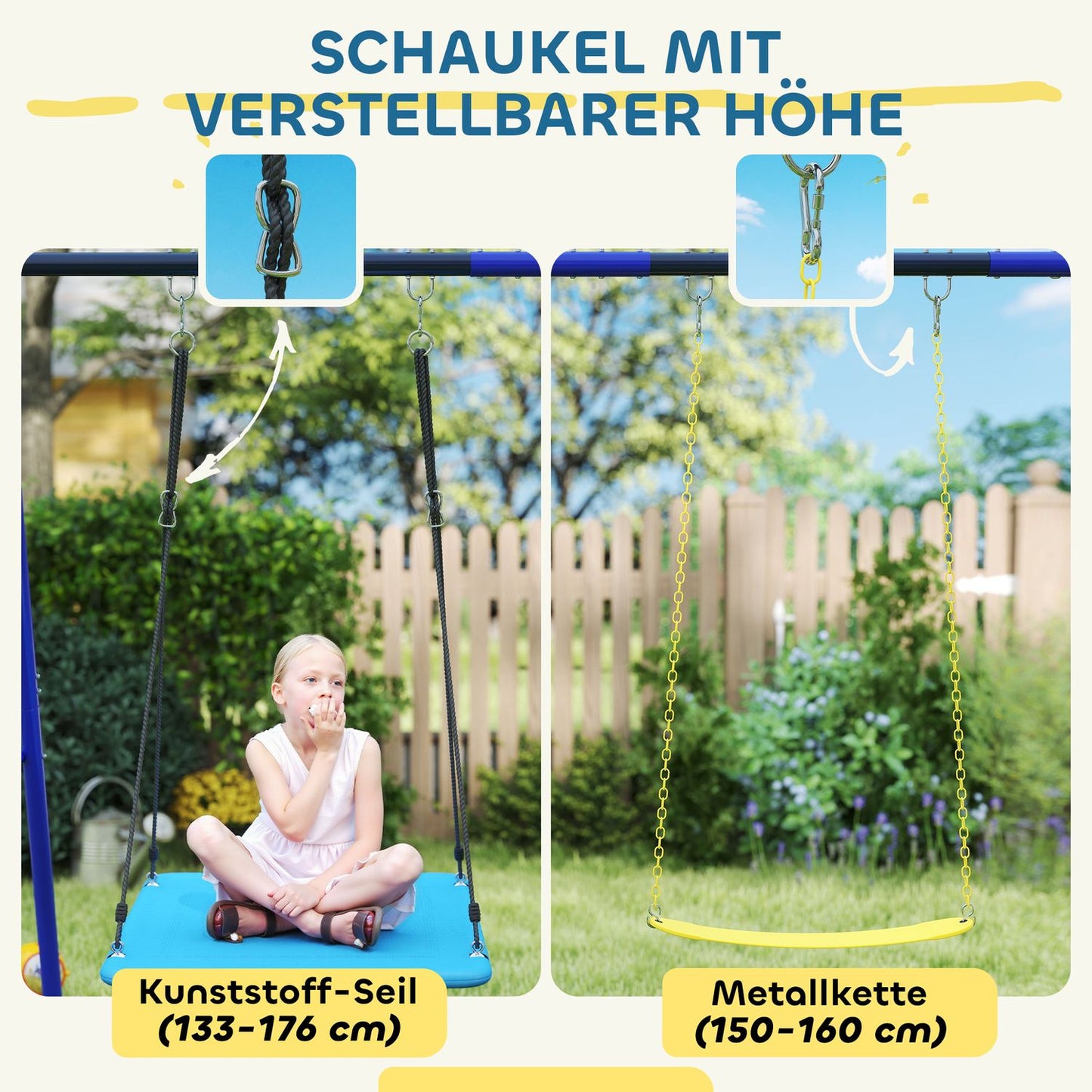 Outdoor children's swings - Platform and belt swings