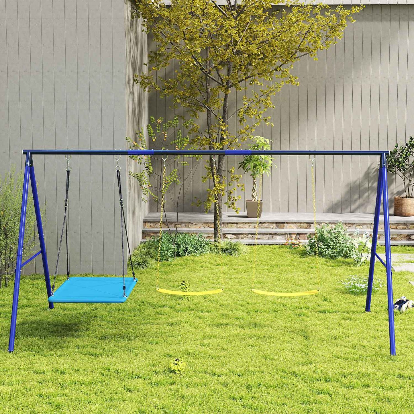 Outdoor children's swings - Platform and belt swings