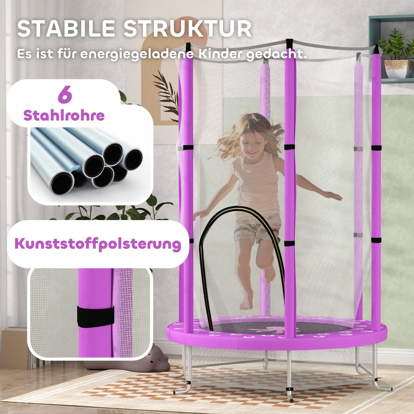 Children's trampoline with safety net, Ø140 cm
