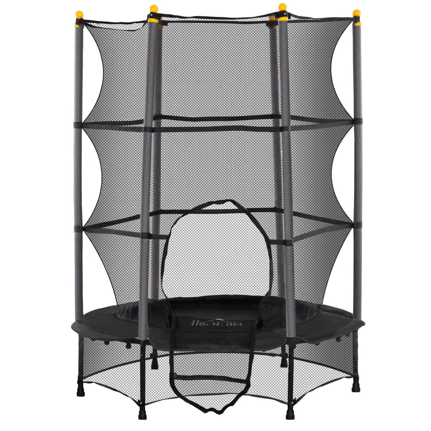 Children's trampoline with safety net, 140 cm, black