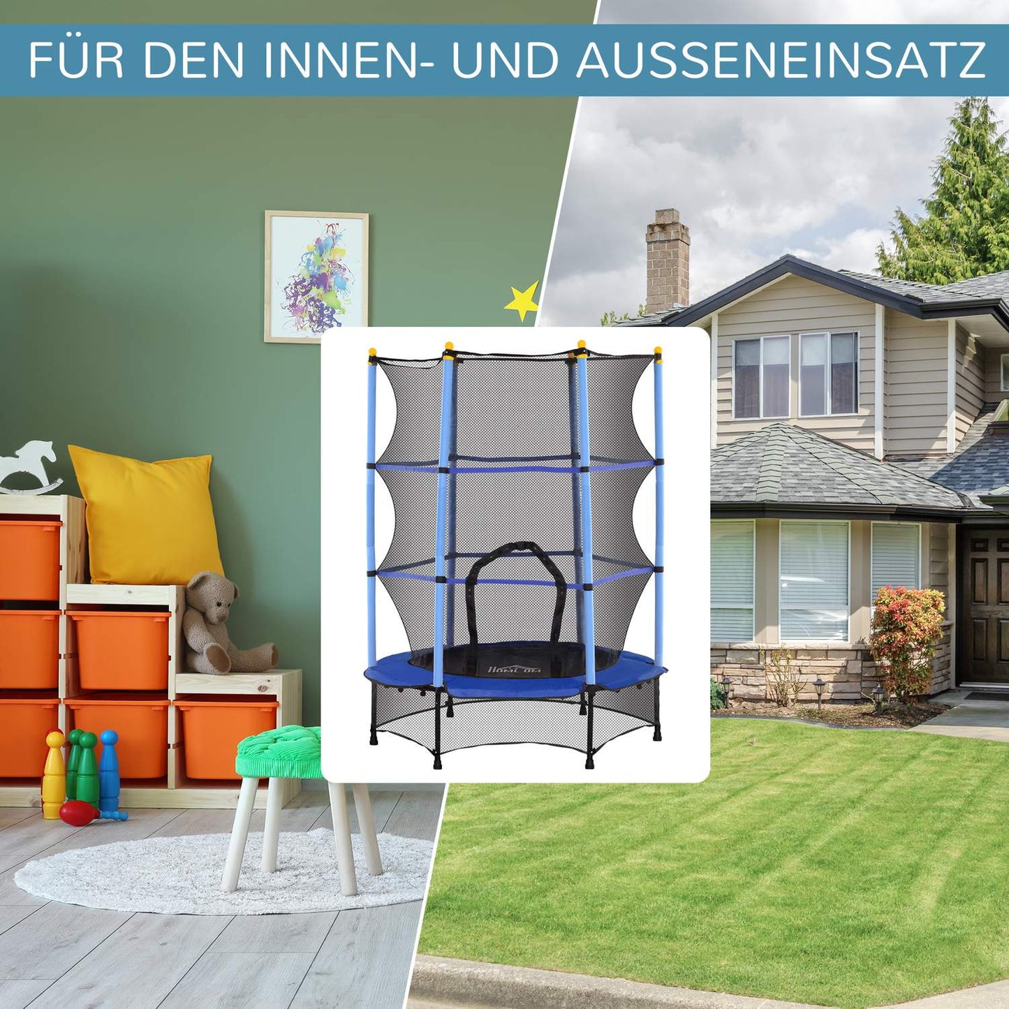 Garden trampoline for children with safety net Ø140 cm