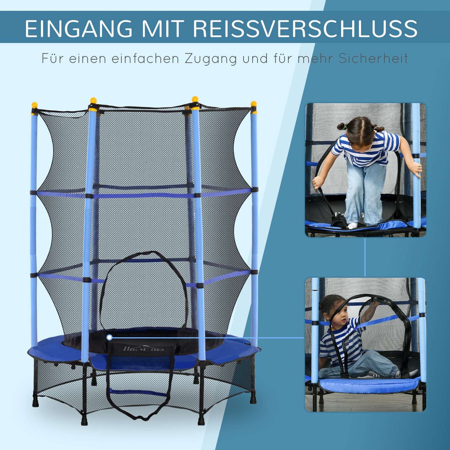 Garden trampoline for children with safety net Ø140 cm