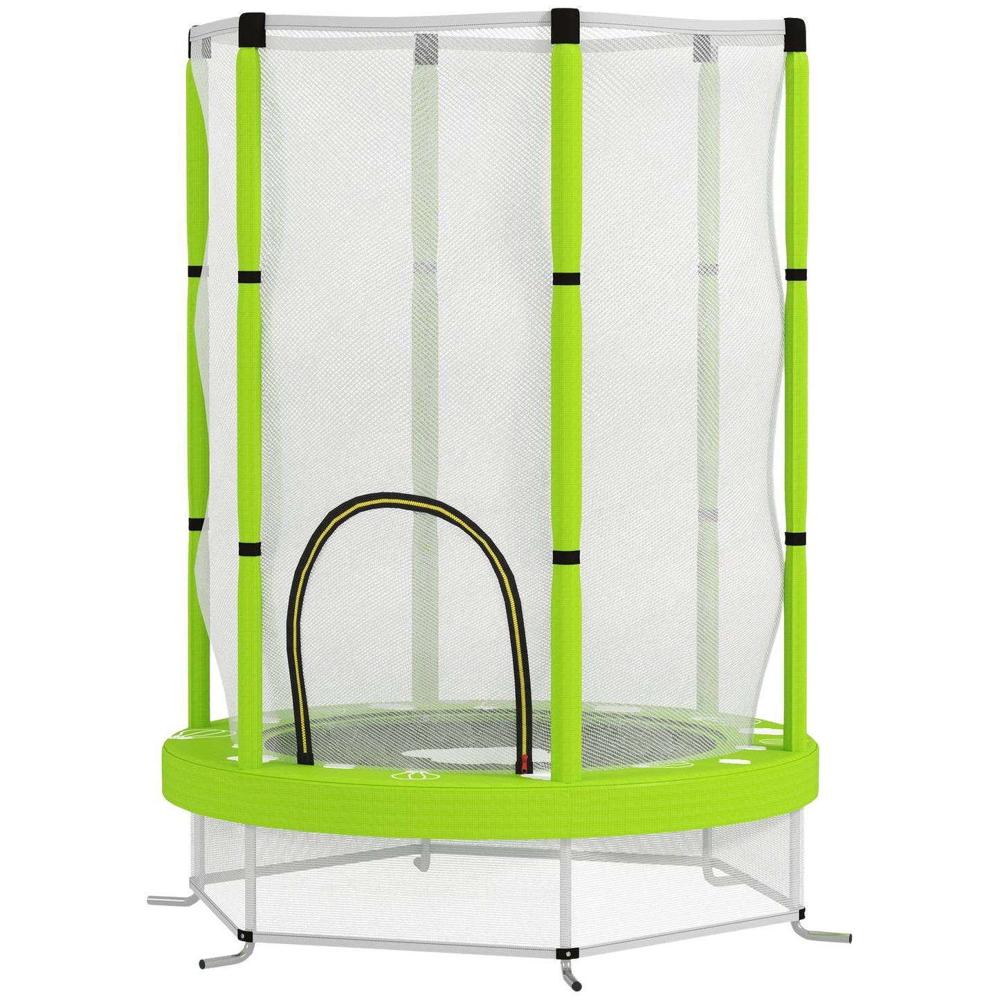 Children's trampoline 140cm with safety net, green