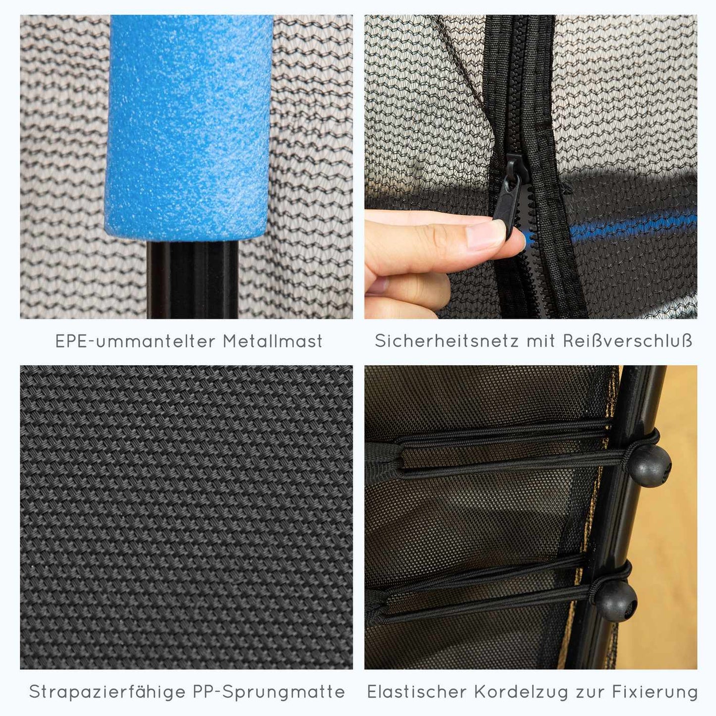 Indoor trampoline for children, Ø163.5 cm, Safety net, Blue