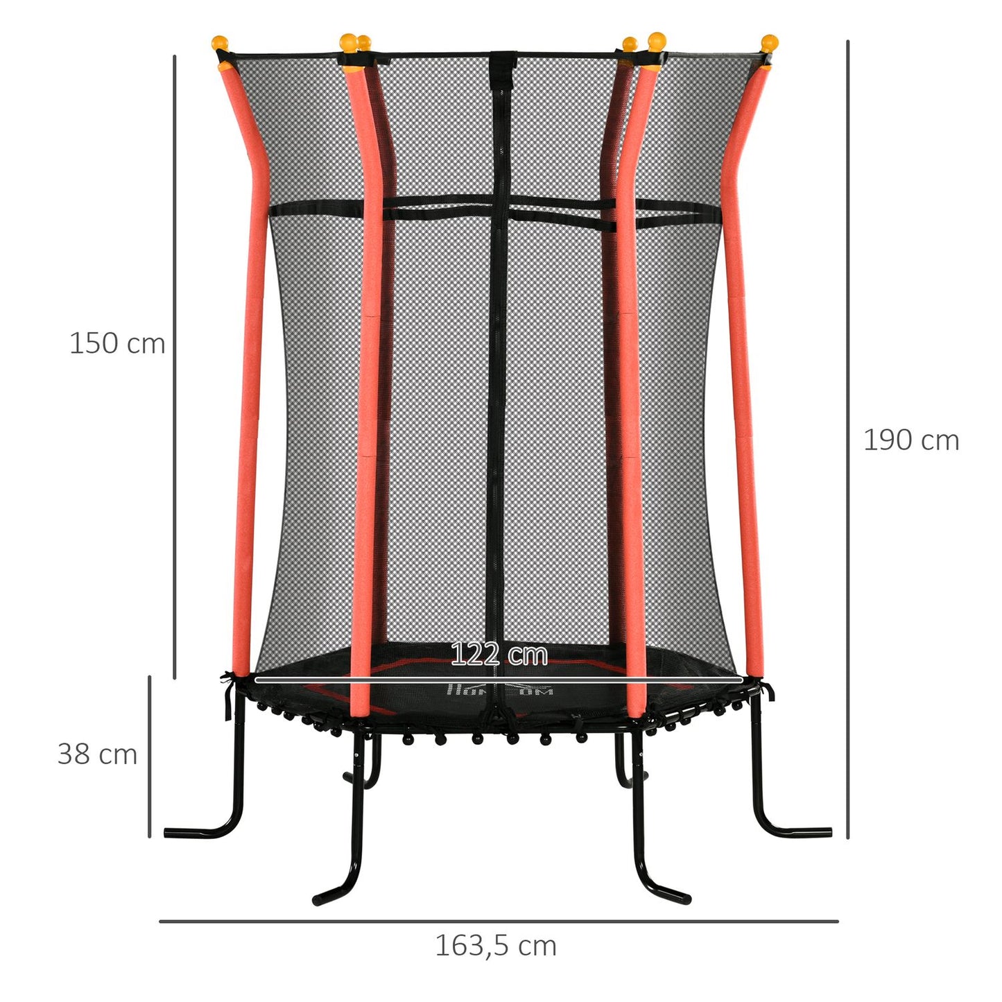 Indoor trampoline for children with safety net, limit 50 kg