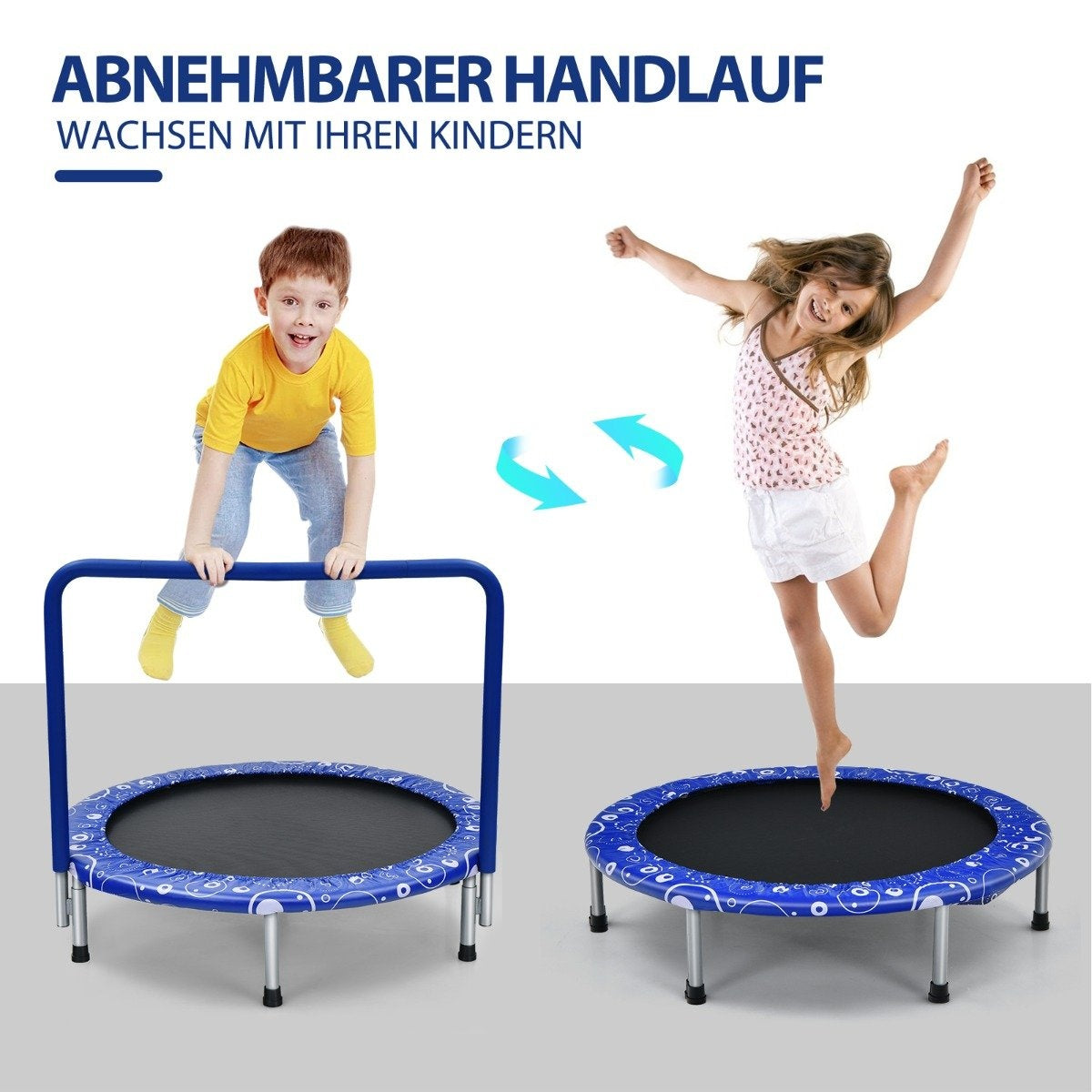 Children's trampoline mini trampoline foldable trampoline for toddlers blue + black