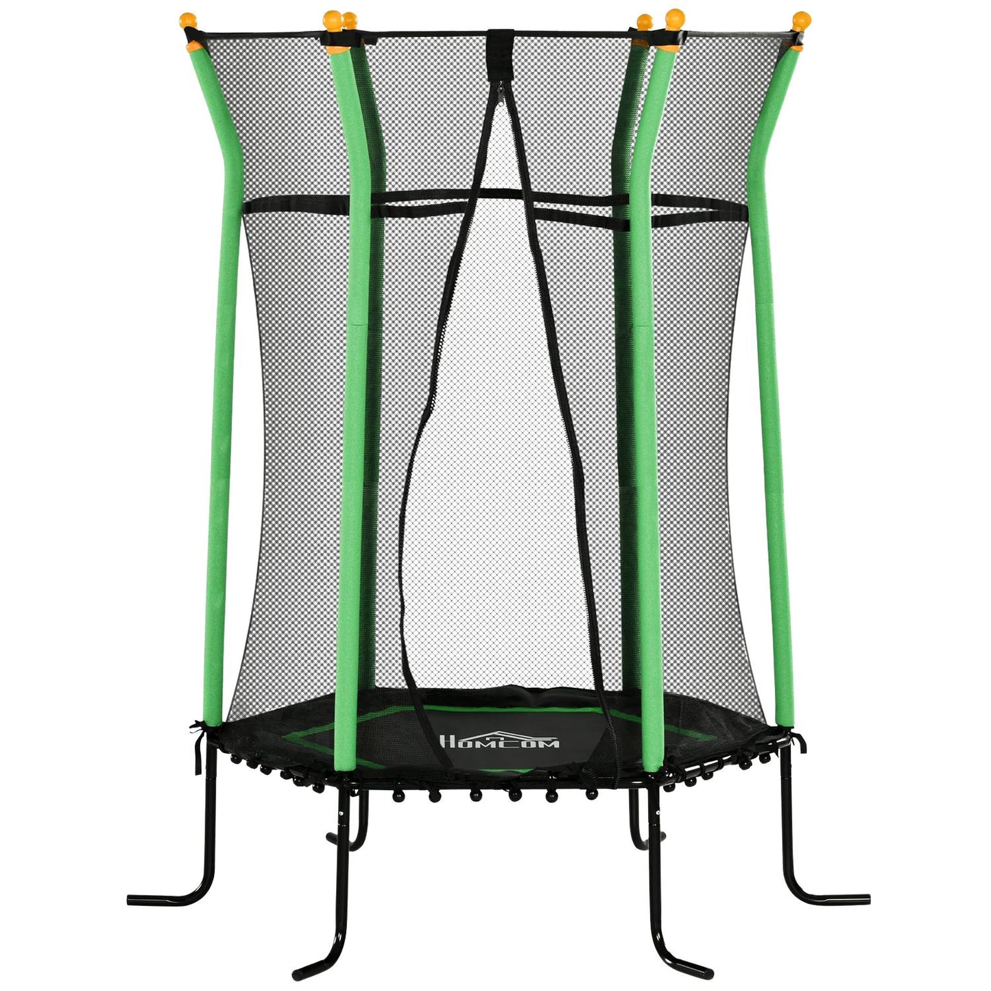 Children's trampoline with safety net, Ø163.5 cm, green