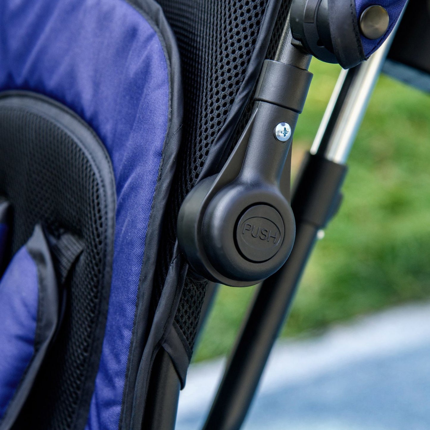 Toddler Tricycle with Push Handle, Sun Canopy, Dark Blue