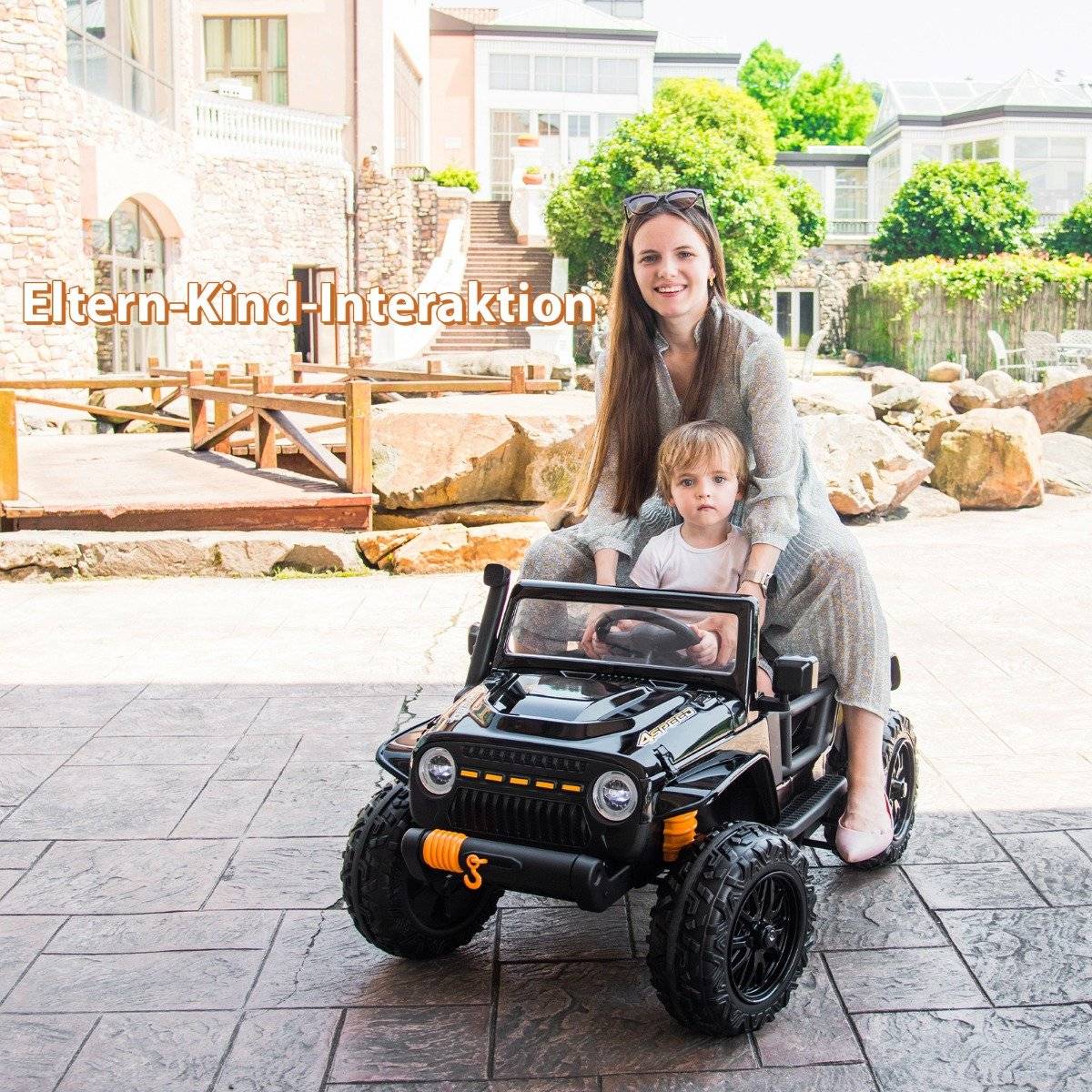 Children's vehicle battery-operated electric vehicle with remote control 123.5 x 70.3 x 71.3 cm black