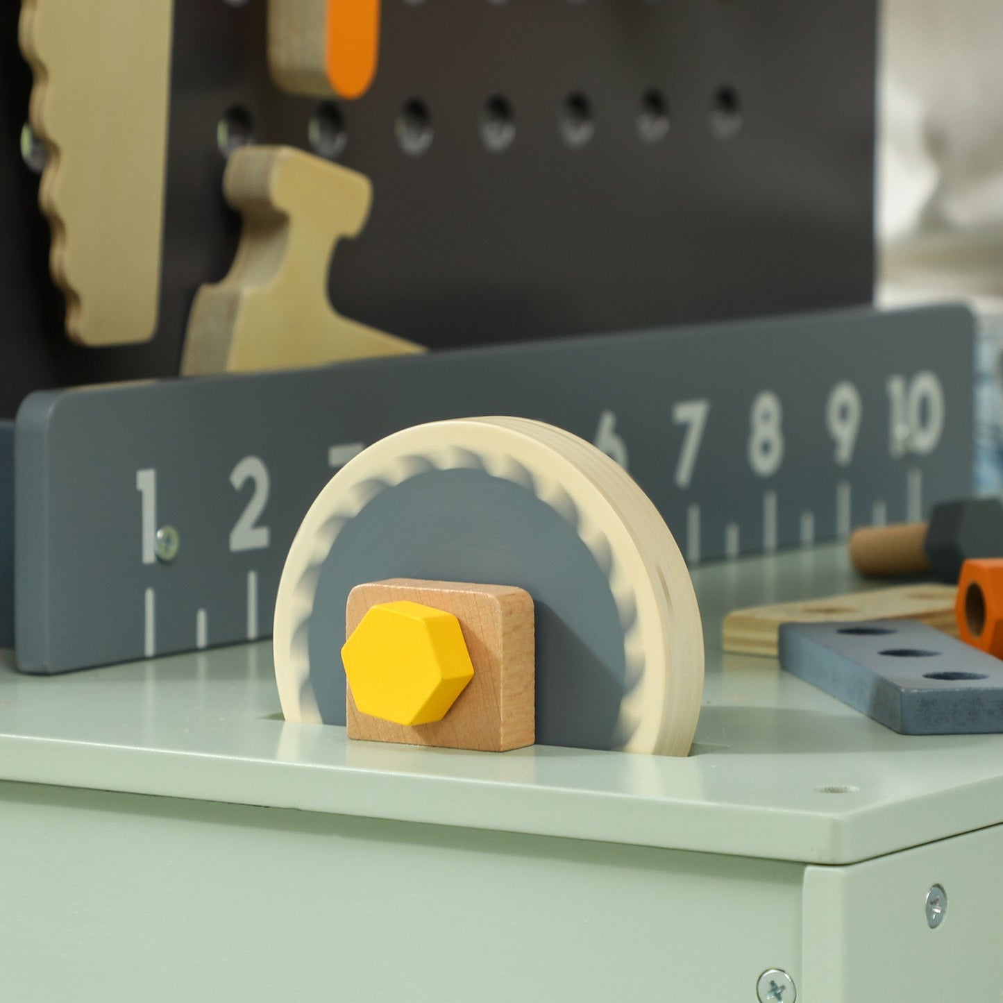 Tool bench set for children with accessories, ages 3-6