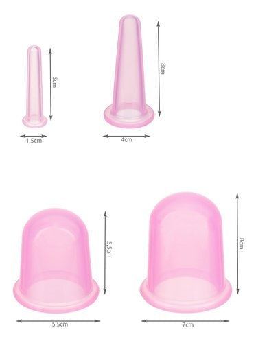 Chinese silicone cups with massager - set