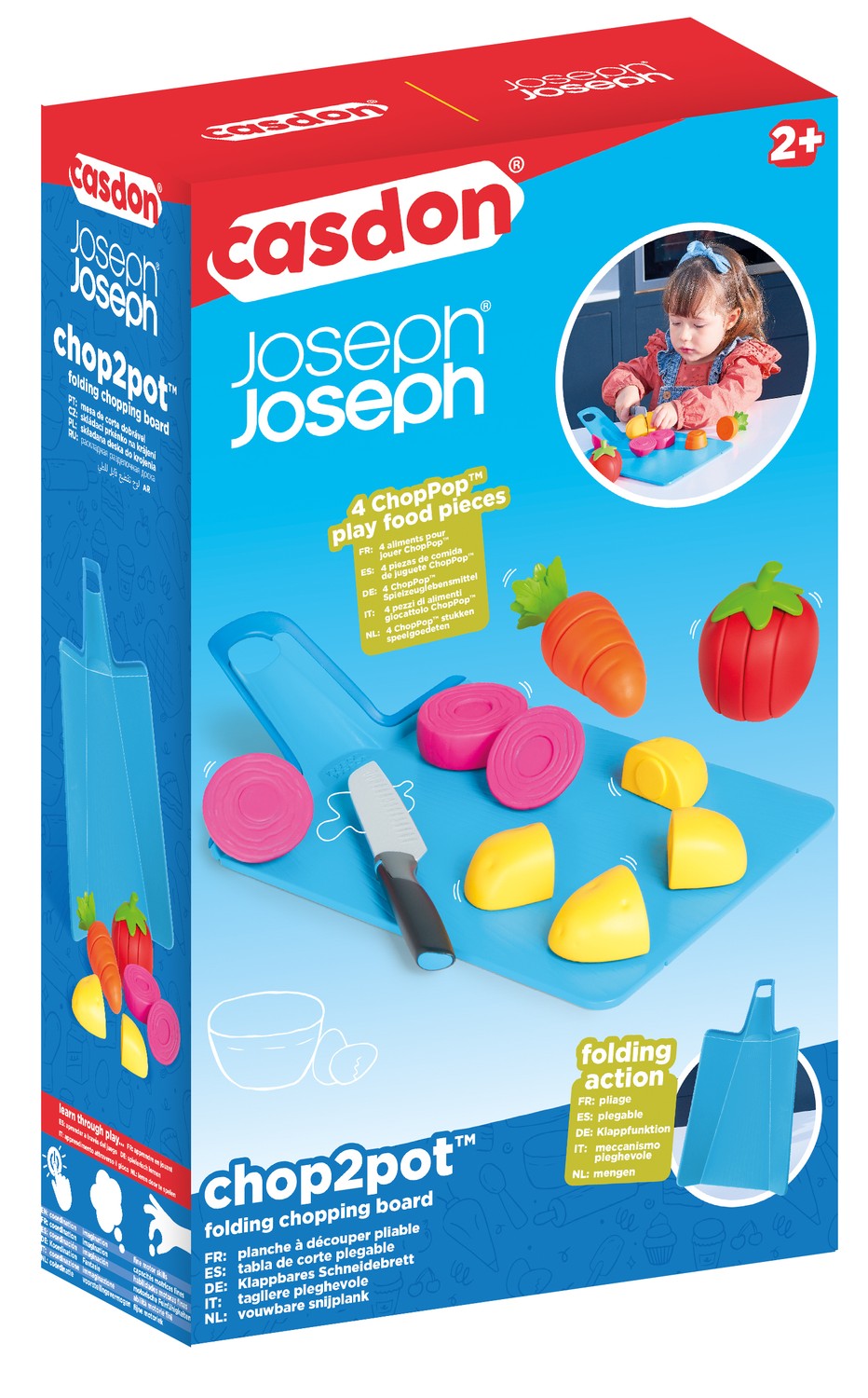 Chop2Pot Cutting Board with Non-Slip Grip and Easy Folding
