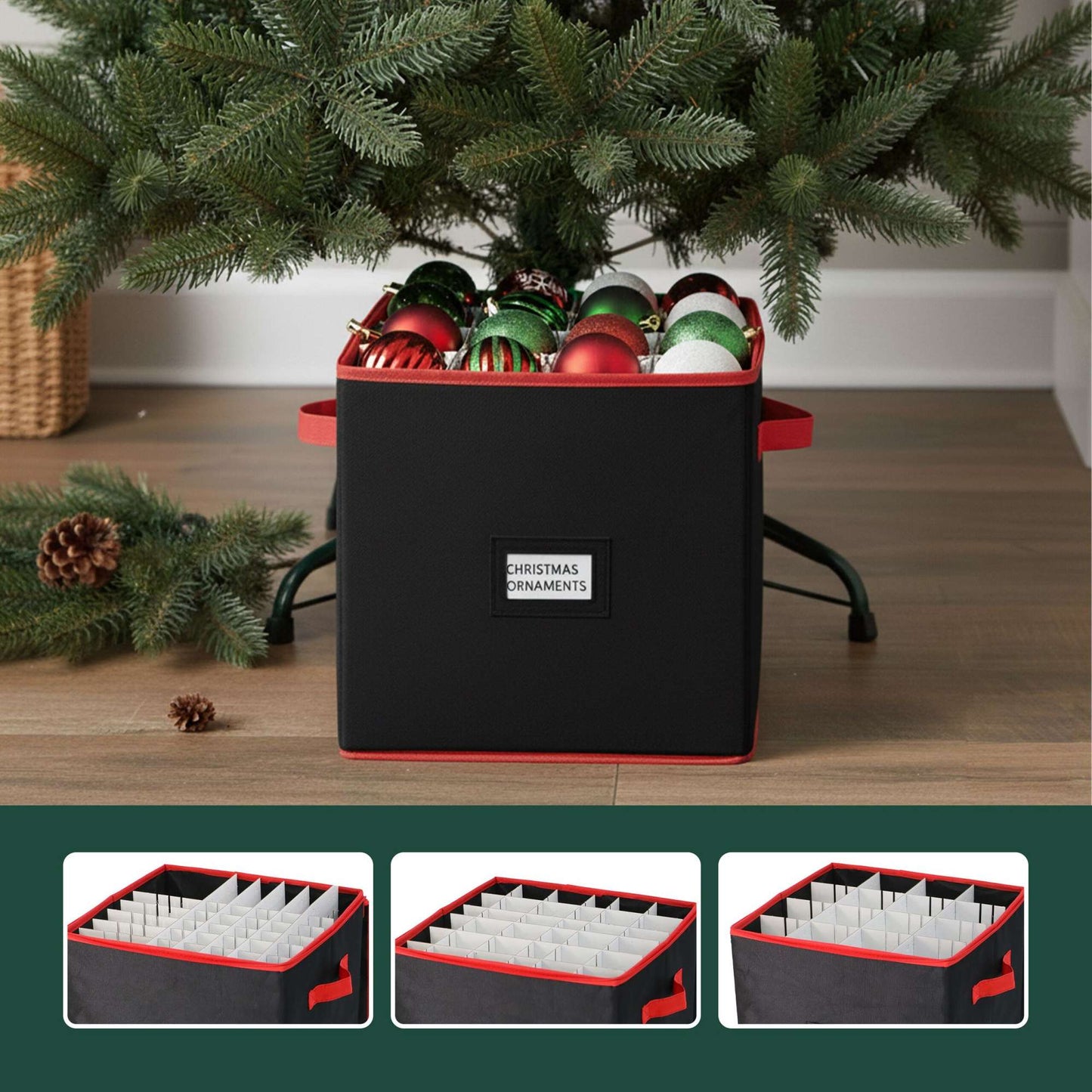 Christmas Bauble Storage Box, Holds 64 Ornaments