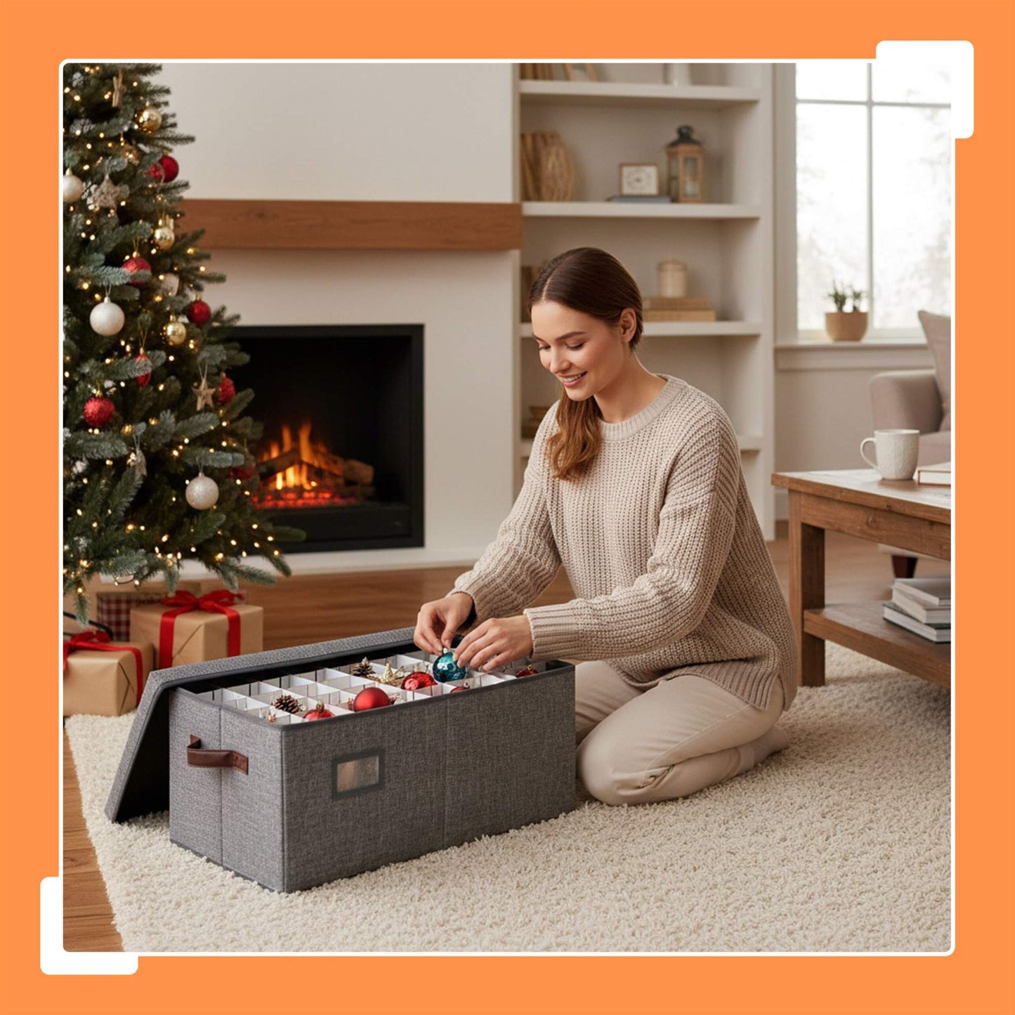 Christmas Bauble Storage Box, Holds 96 Ornaments
