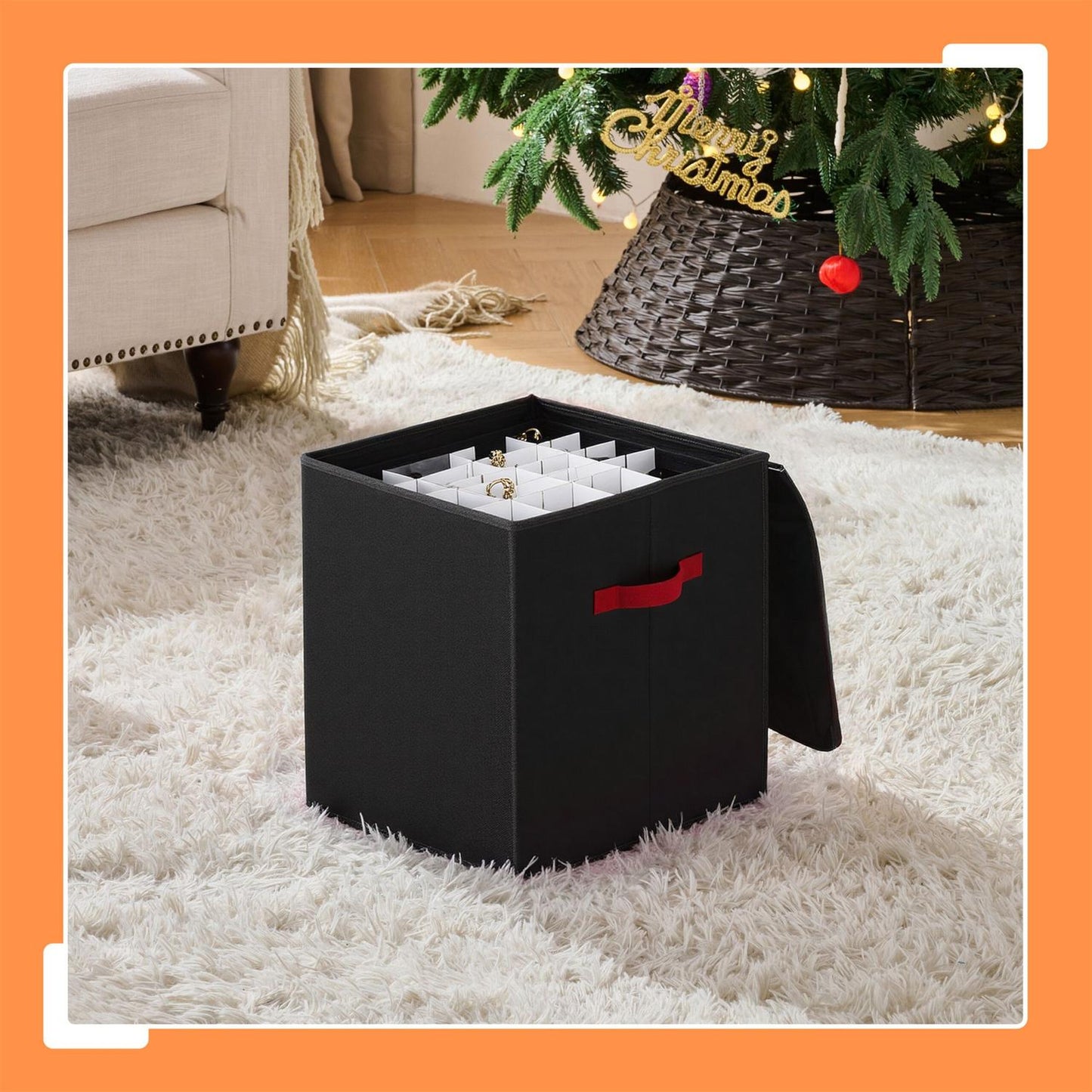Christmas Bauble Storage Box with Adjustable Dividers