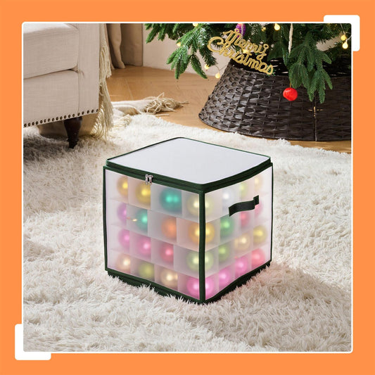 Christmas Bauble Storage Box with Adjustable Dividers