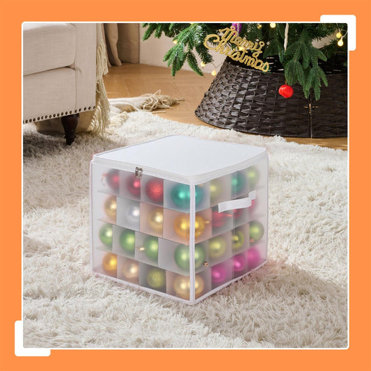 Christmas Bauble Storage Box with Adjustable Dividers