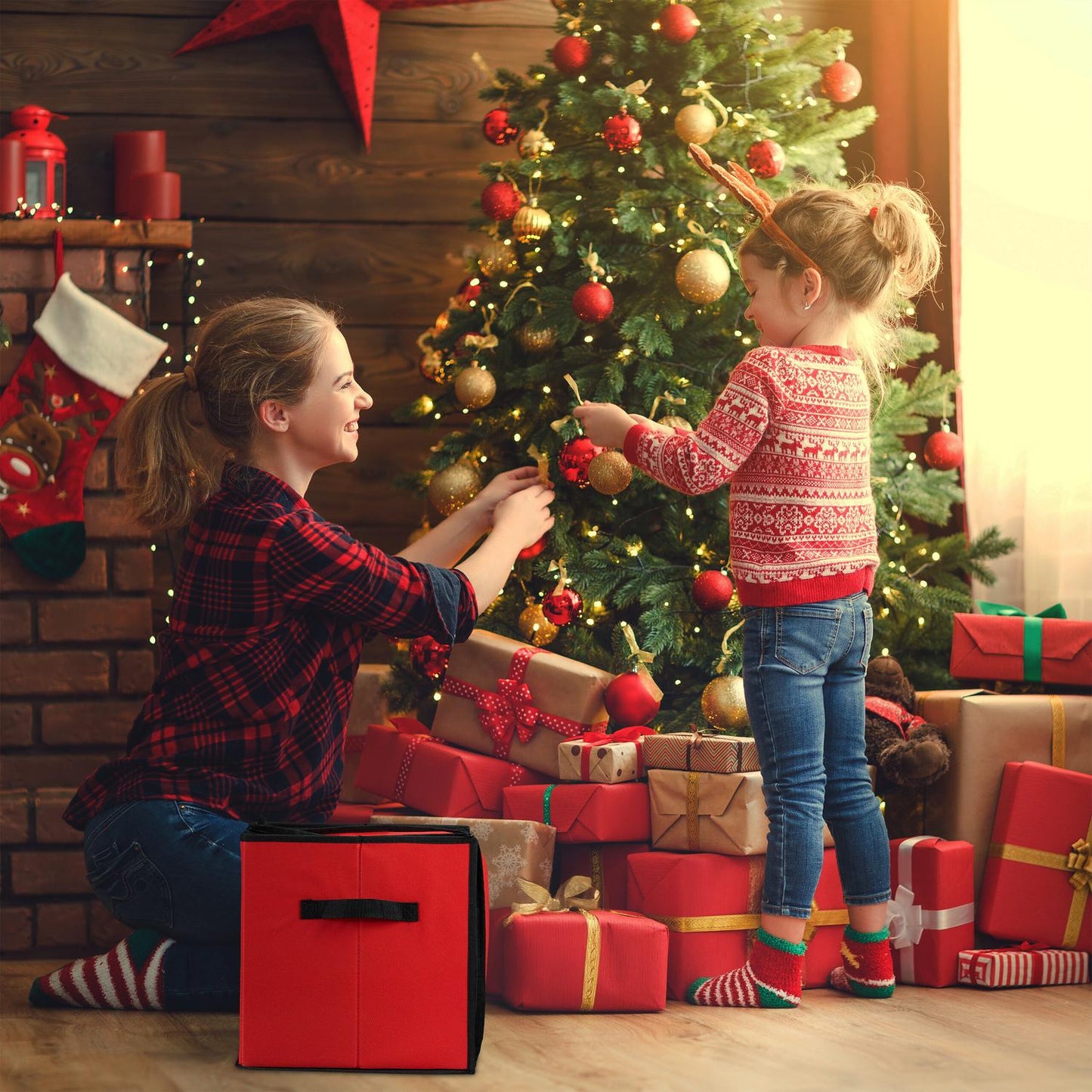 Christmas Bauble Storage Box with Adjustable Dividers