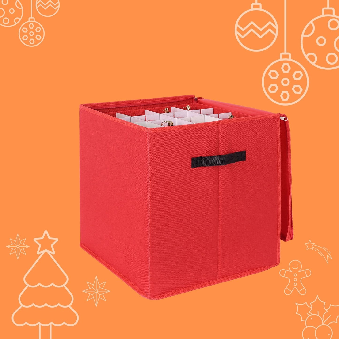 Christmas Bauble Storage Box with Adjustable Dividers