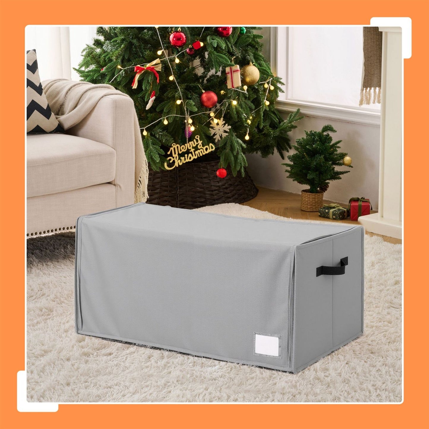 Christmas Bauble Storage Box with Dividers, Transparent