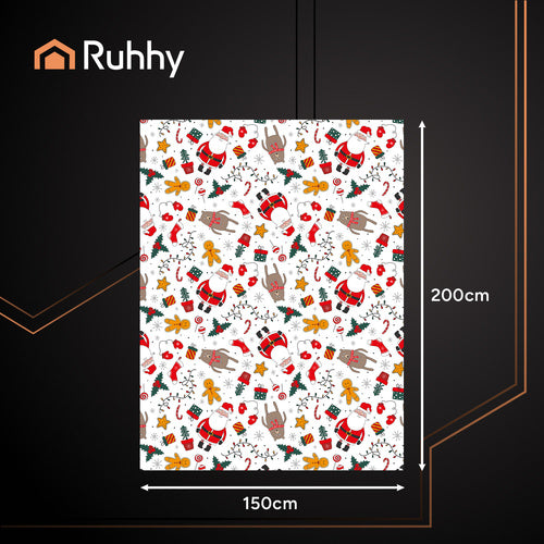 Christmas Blanket, 150x200 cm, Soft Polyester, White