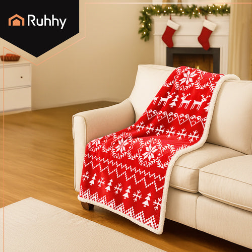 Christmas Blanket, Reversible, 130x170 cm, Polyester