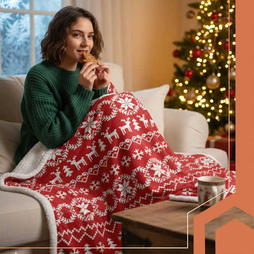 Christmas Blanket, Reversible, 130x170 cm, Polyester