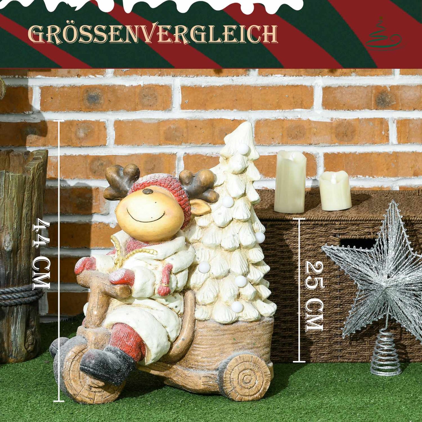 Pure Christmas decoration with LED lights, 44cm